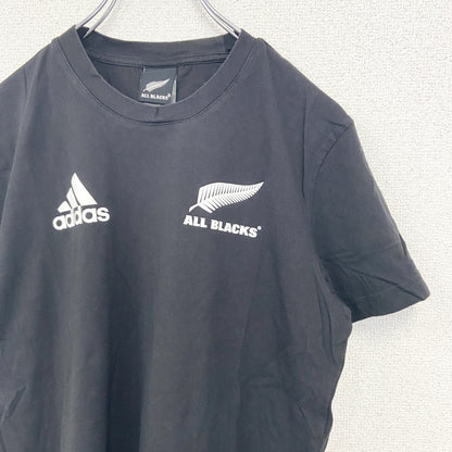 古着 used　adidas アディダス　半袖オフィシャルプリントTシャツ　ニュージーランド　オールブラックス　ラグビー　Sサイズ