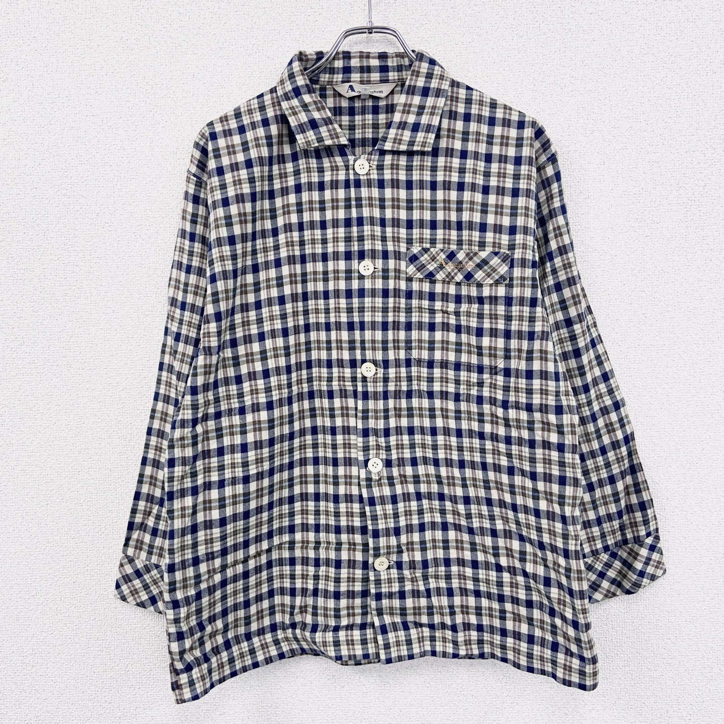Aquascutum　アクアスキュータム　長袖シャツ　クラブチェックシャツ　チェック柄　マルチカラー　Mサイズ