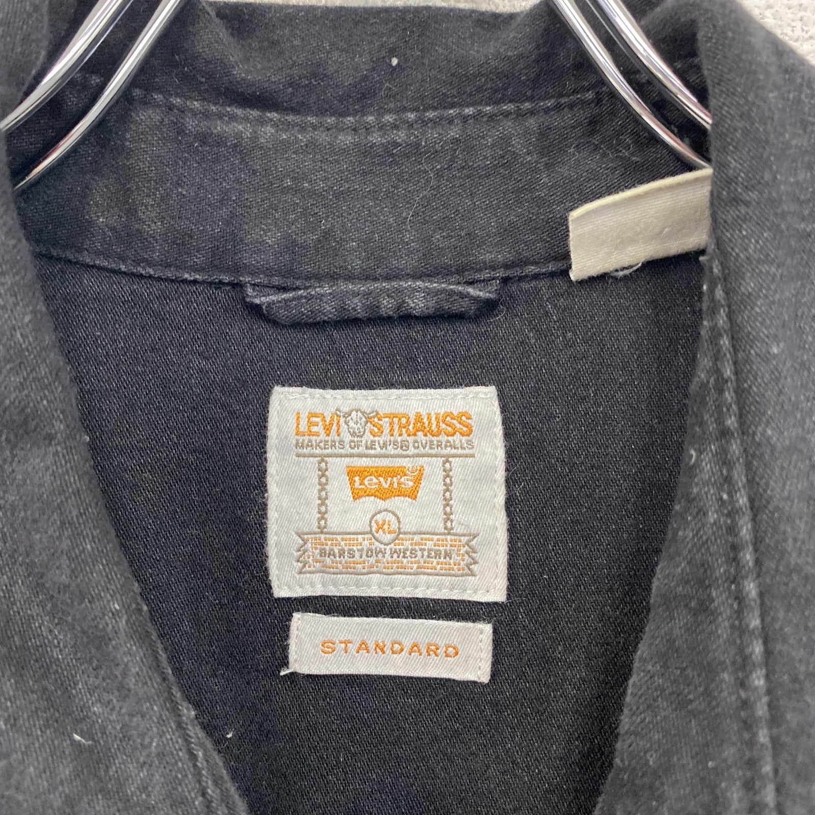 Levi's　リーバイス　長袖ブラックデニムシャツ　ウエスタンシャツ　ショートホーン　黒　ブラック　XLサイズ