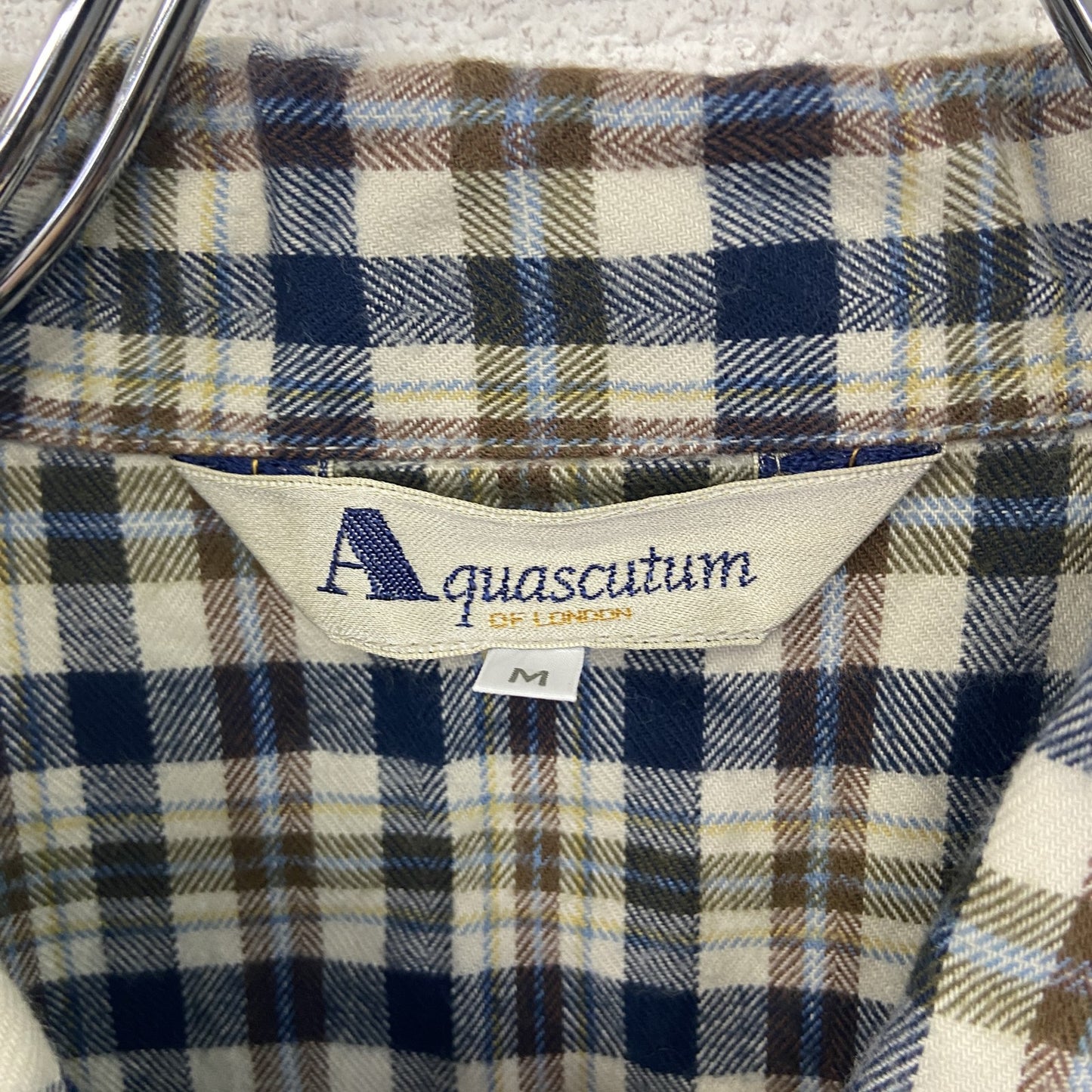Aquascutum　アクアスキュータム　長袖シャツ　クラブチェックシャツ　チェック柄　マルチカラー　Mサイズ