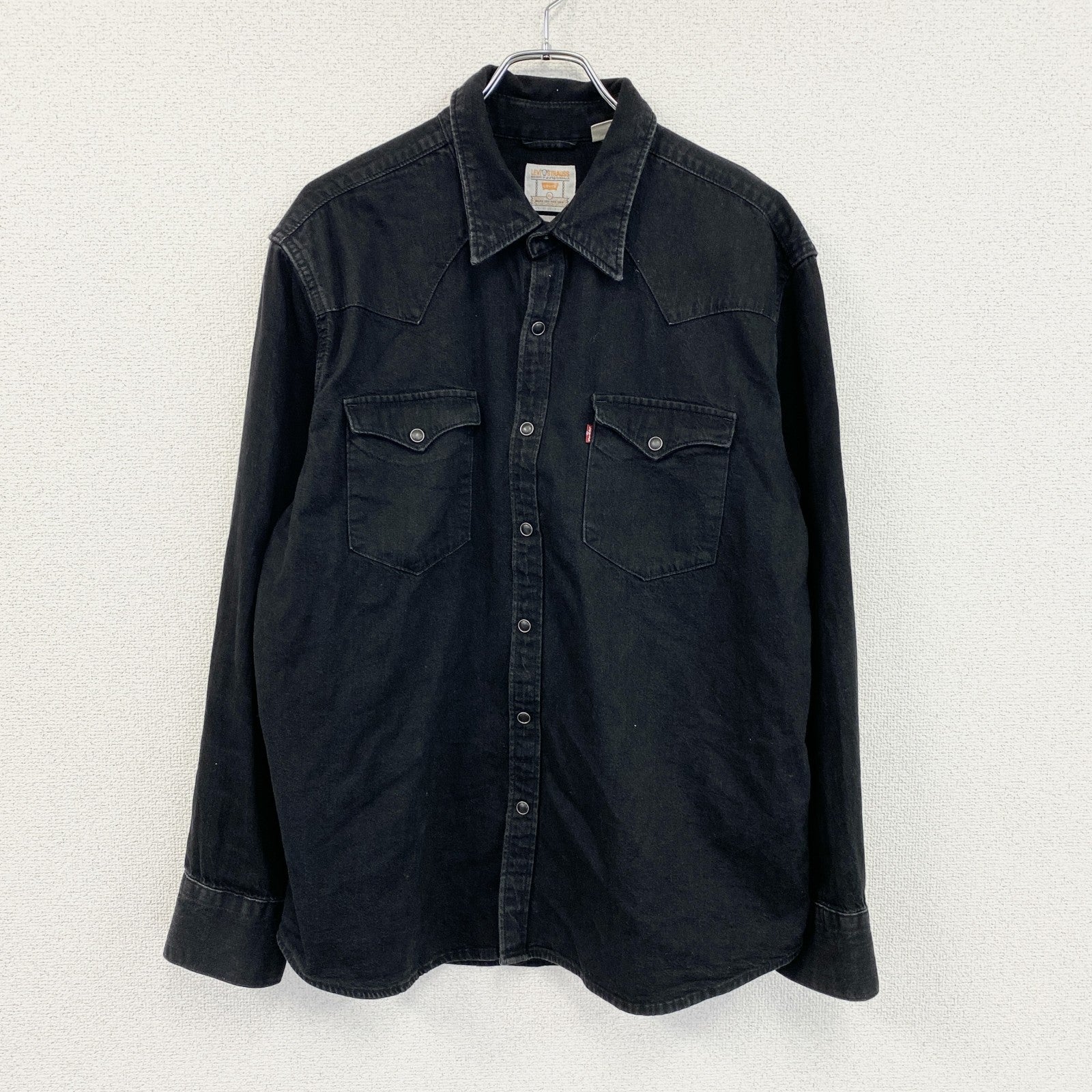Levi's　リーバイス　長袖ブラックデニムシャツ　ウエスタンシャツ　ショートホーン　黒　ブラック　XLサイズ