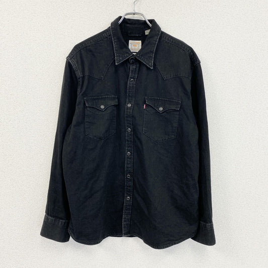 Levi's　リーバイス　長袖ブラックデニムシャツ　ウエスタンシャツ　ショートホーン　黒　ブラック　XLサイズ