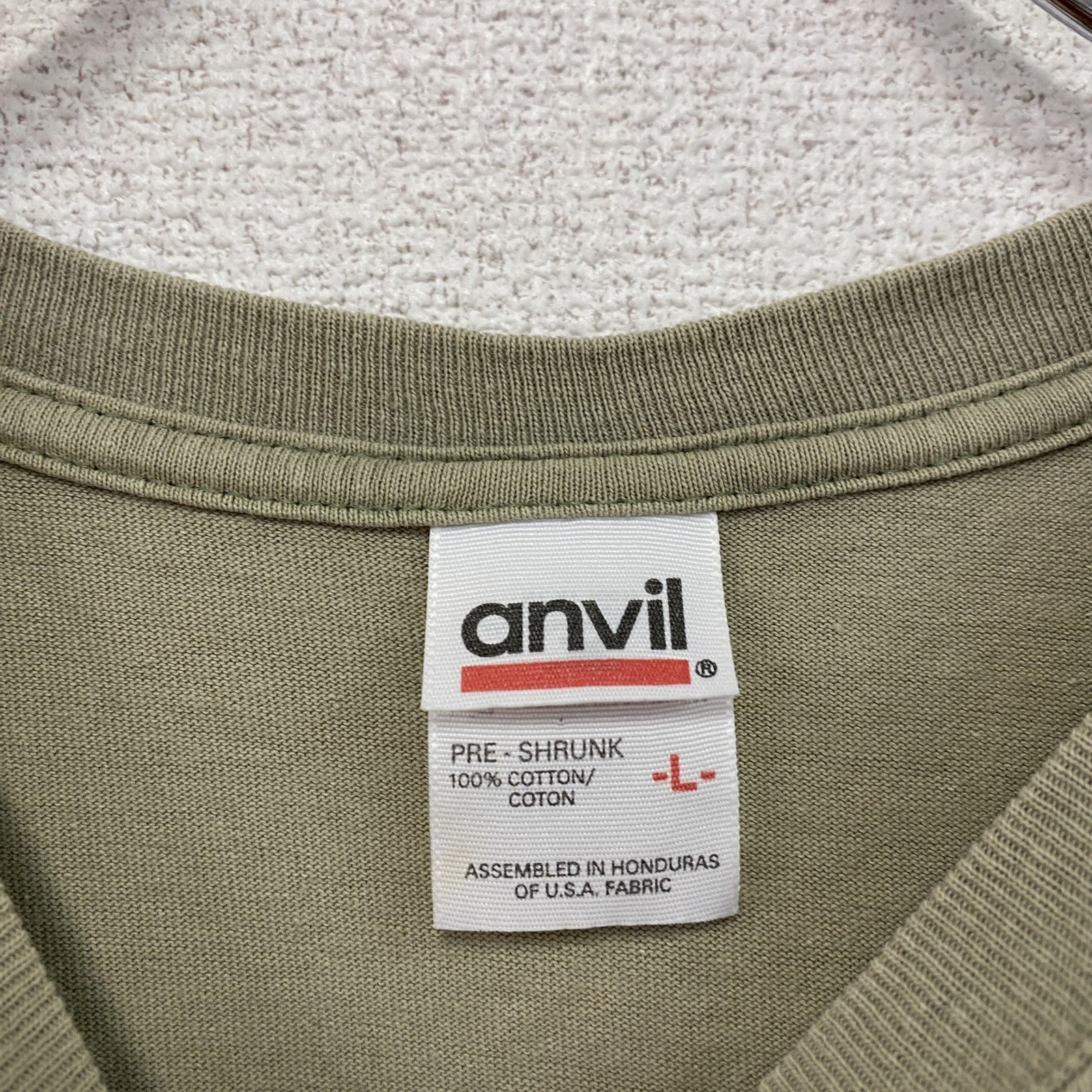 anvil　アンビル　半袖プリントTシャツ　カーキ　Lサイズ
