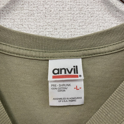 anvil　アンビル　半袖プリントTシャツ　カーキ　Lサイズ