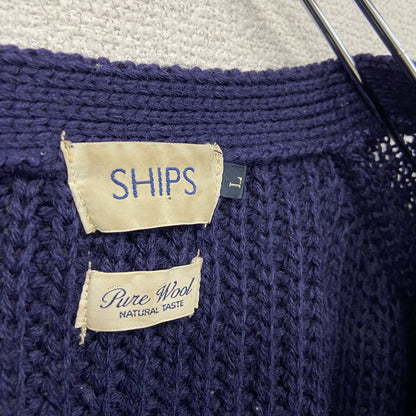 SHIPS　シップス　カーディガン　紺　ネイビー　Lサイズ