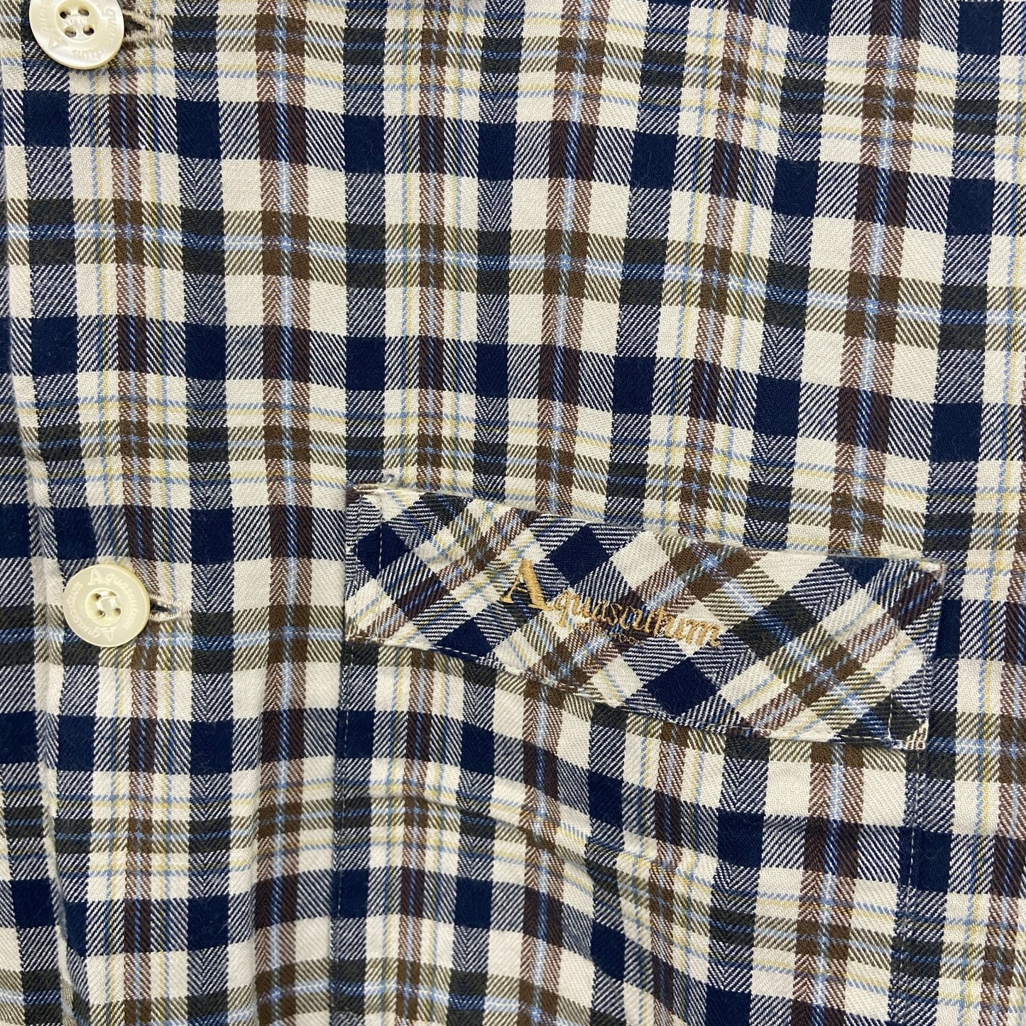 Aquascutum　アクアスキュータム　長袖シャツ　クラブチェックシャツ　チェック柄　マルチカラー　Mサイズ