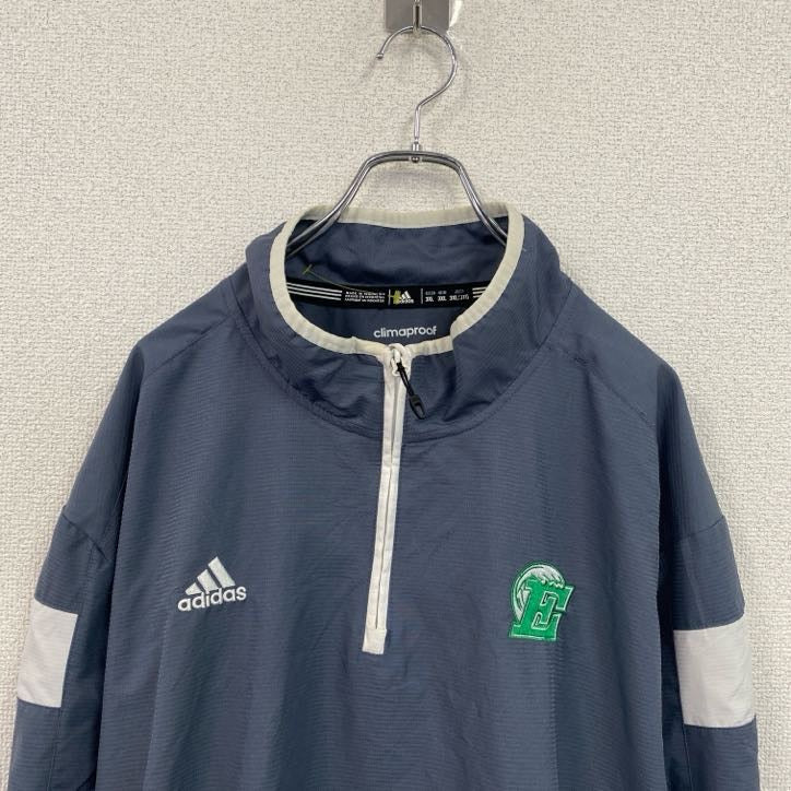 adidas　アディダス　プルオーバージャケット　ハーフジップ　グレー　3XLサイズ