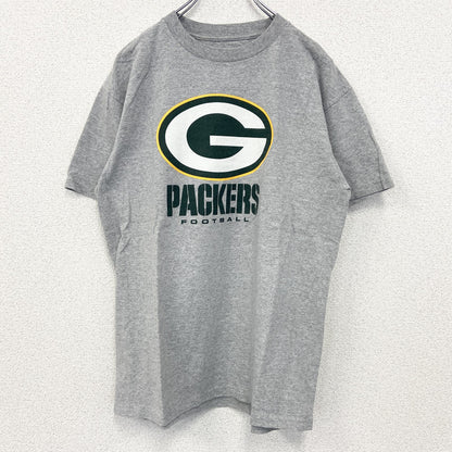 古着 used　NFL　半袖オフィシャルプリントTシャツ　グリーンベイパッカーズ　アメフト　クルーネック　グレー　Mサイズ