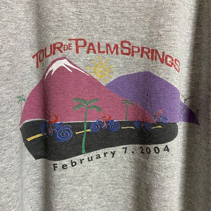 古着 used　FRUITOFTHELOOM　半袖ツアープリントTシャツ　協賛バックプリント　グレー　ビッグシルエット　XLサイズ