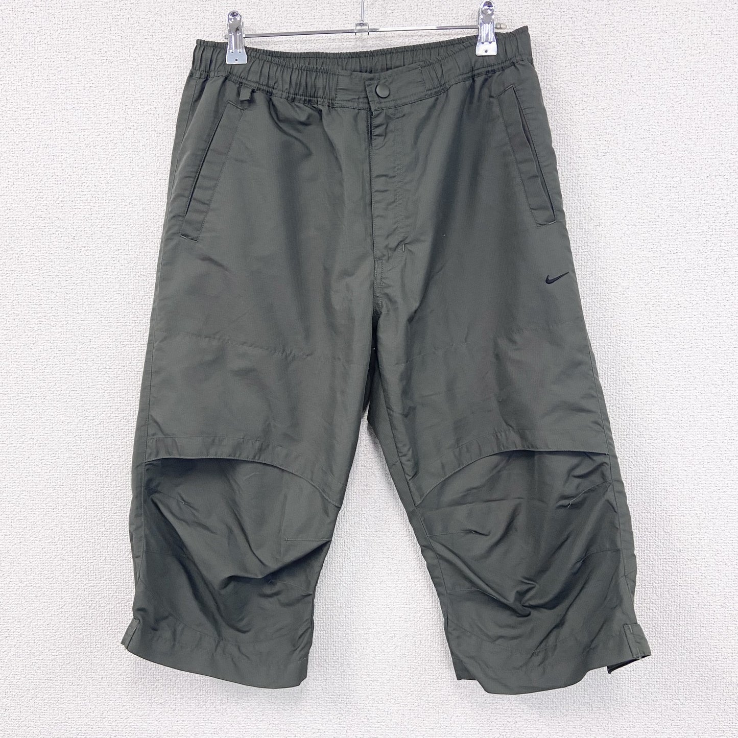 00s　NIKE　ナイキ　CLIMA-FIT　ピステパンツ　ハーフパンツ　TECH　ヴィンテージ　カーキ　Mサイズ
