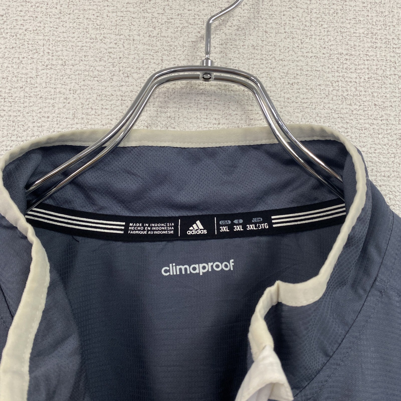 adidas　アディダス　プルオーバージャケット　ハーフジップ　グレー　3XLサイズ