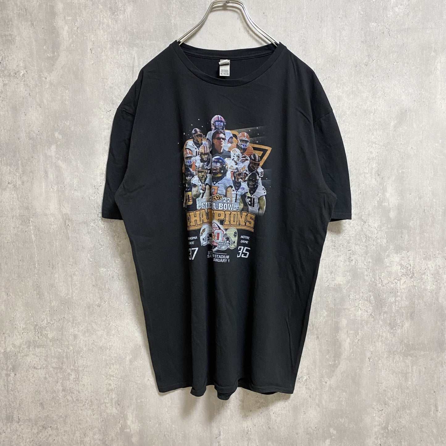 古着 used　GILDAN ギルダン　半袖プリントTシャツ　FIESTA BOWL　カレッジフットボール　黒　XLサイズ