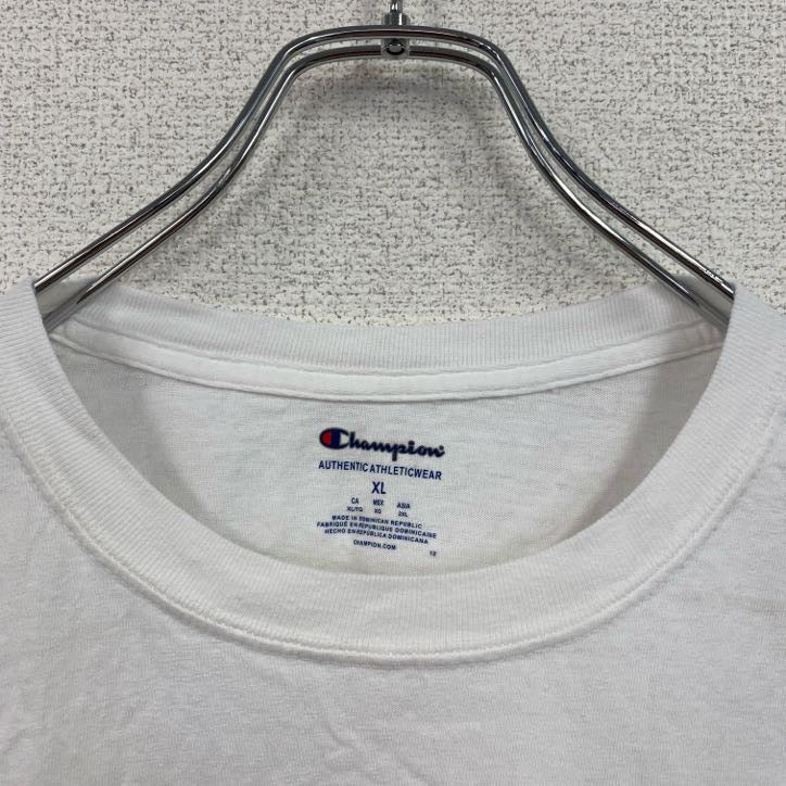 Champion　チャンピオン　半袖プリントTシャツ　英字プリント　クルーネック　現行　白　ホワイト　XLサイズ