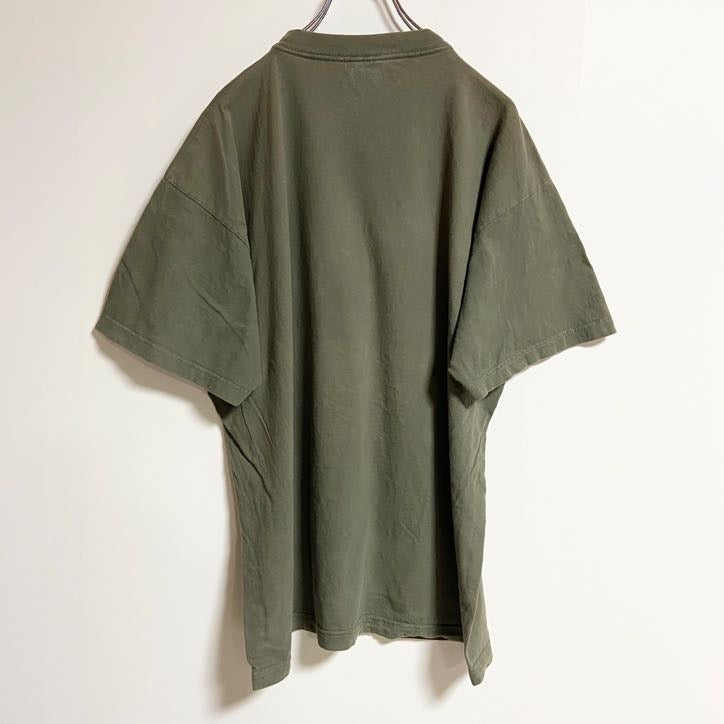 古着 used　Alliance　半袖アニマル柄プリントTシャツ　犬　イノシシ　緑　春夏服　ビッグシルエット　2XLサイズ