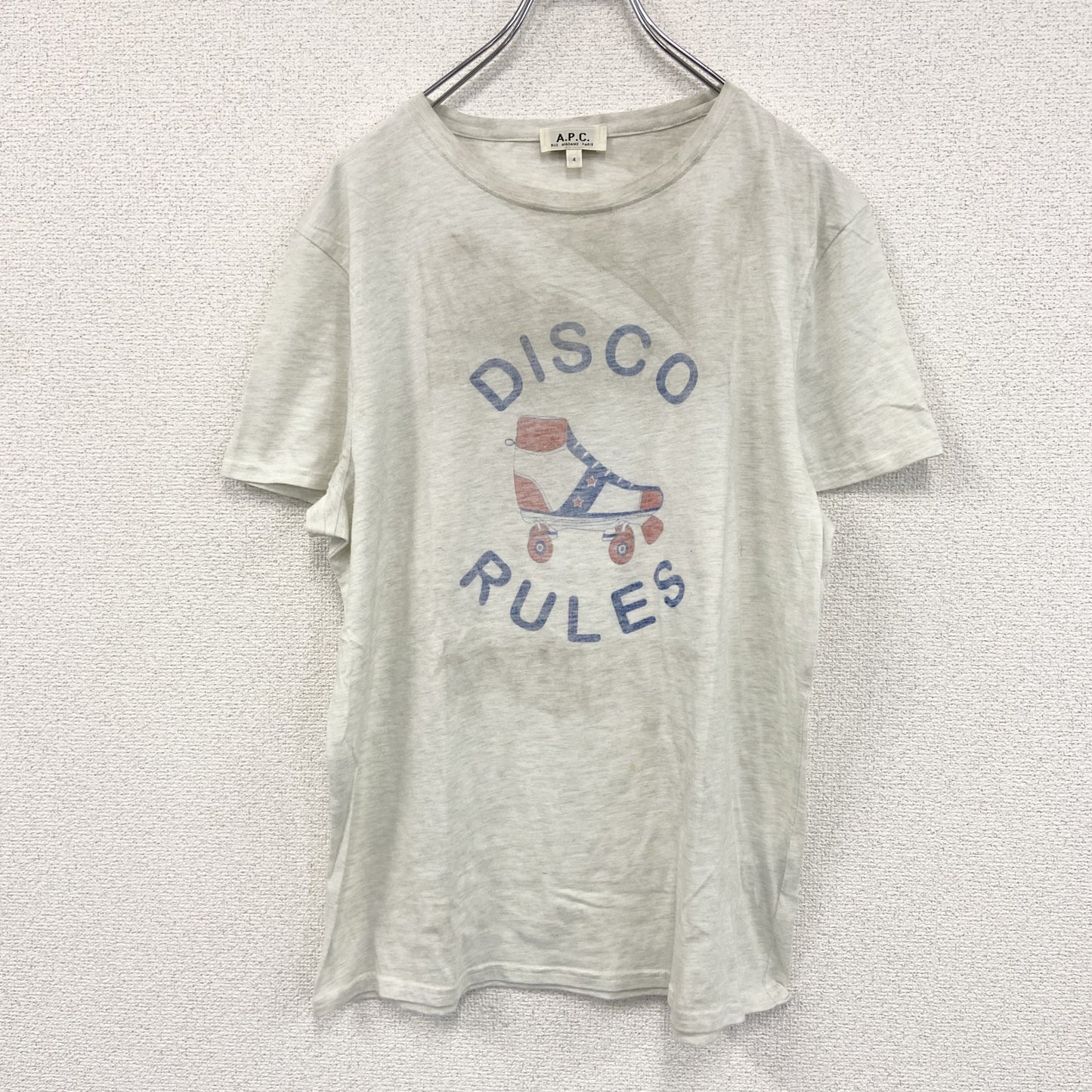 A.P.C.　半袖プリントＴシャツ　霜降りグレー　4サイズ