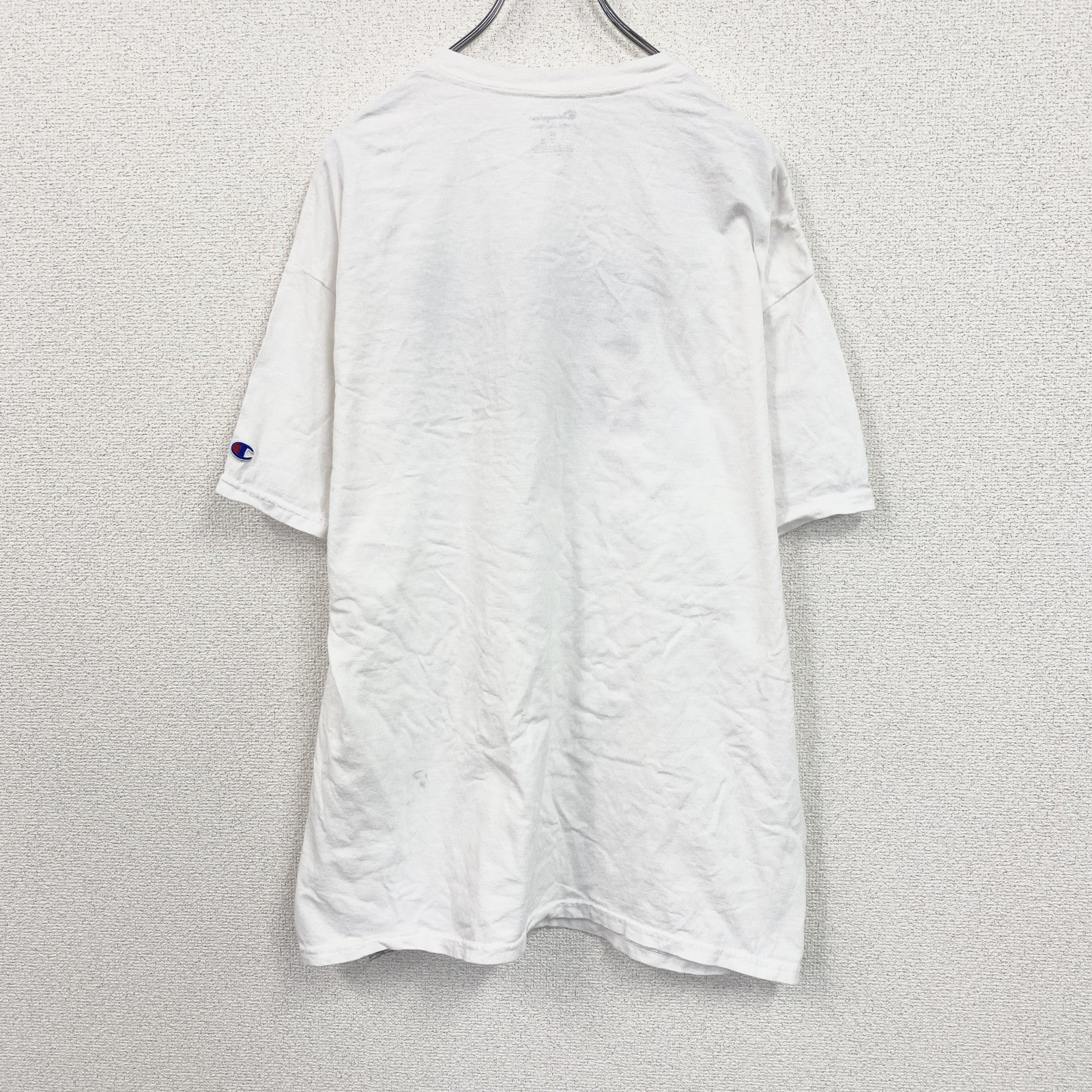 Champion　チャンピオン　半袖プリントTシャツ　英字プリント　クルーネック　現行　白　ホワイト　XLサイズ