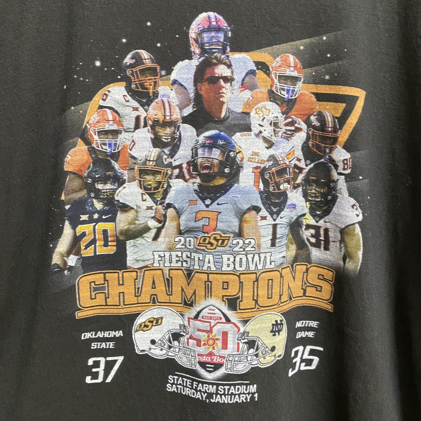 古着 used　GILDAN ギルダン　半袖プリントTシャツ　FIESTA BOWL　カレッジフットボール　黒　XLサイズ