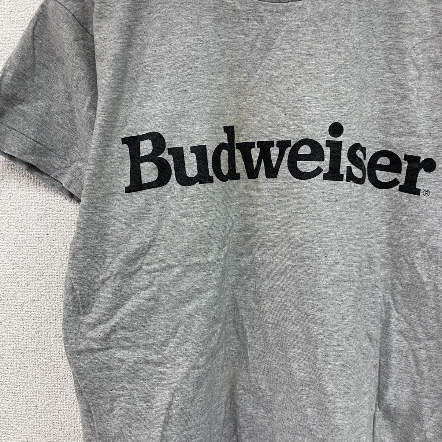 Budweiser　バドワイザー　半袖プリントTシャツ　シングルステッチ　グレー　Mサイズ
