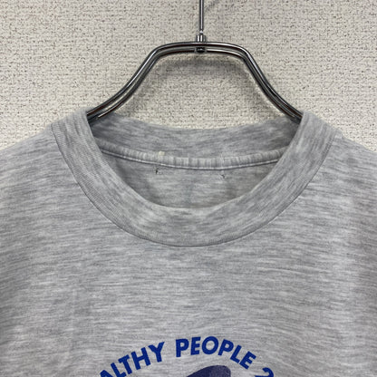 00s　オンワード樫山　松本零士　湧永製薬　半袖Tシャツ　コラボT　染み込みプリント　シングルステッチ　霜降りグレー　
