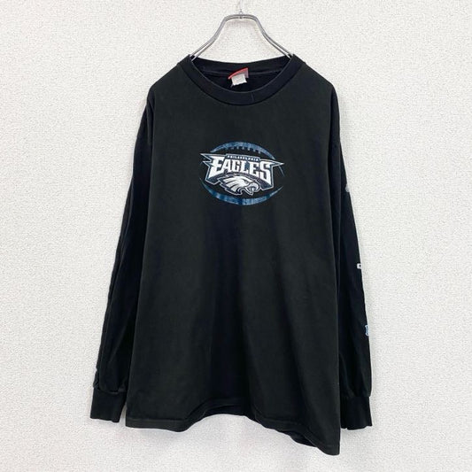 NFL　長袖プリントTシャツ　EAGLES　黒　ブラック　Lサイズ