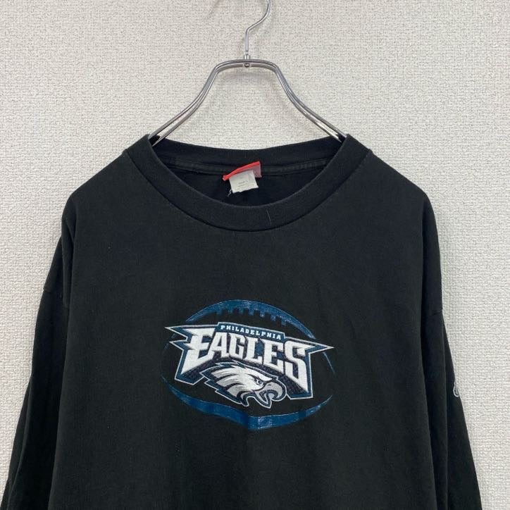 NFL　長袖プリントTシャツ　EAGLES　黒　ブラック　Lサイズ