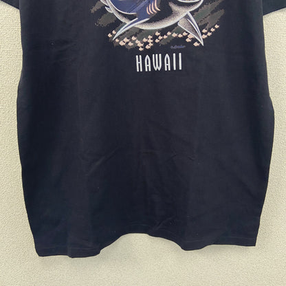 ～00s　半袖プリントTシャツ　アニマルT　サメ　HAWAII　スーベニア　ヴィンテージ　紺　ネイビー　Lサイズ