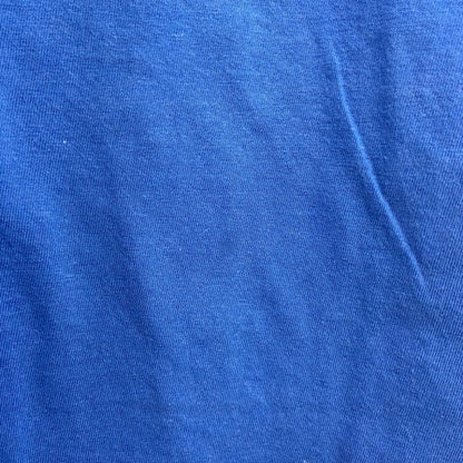 古着 used　adidas アディダス　半袖プリントTシャツ　レトロデザイン　クルーネック　青　ブルー　Lサイズ