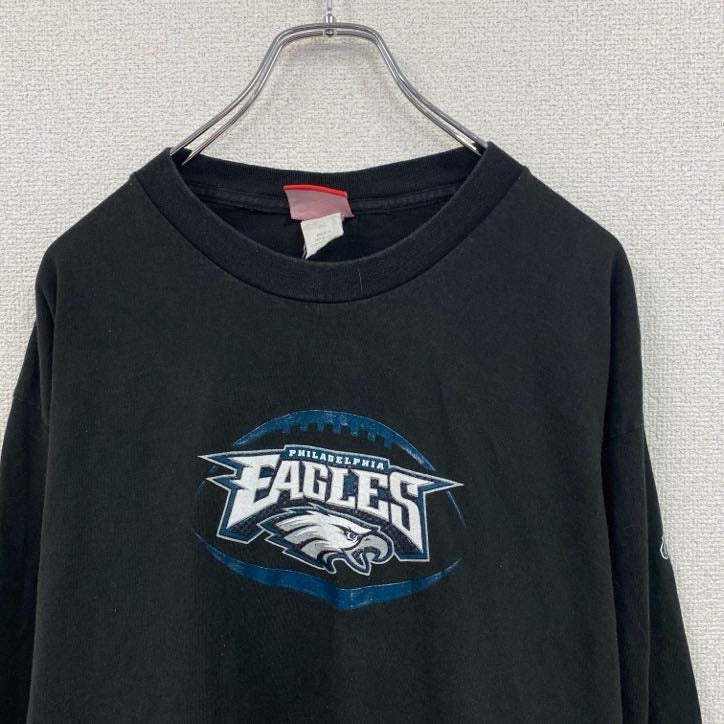 NFL　長袖プリントTシャツ　EAGLES　黒　ブラック　Lサイズ