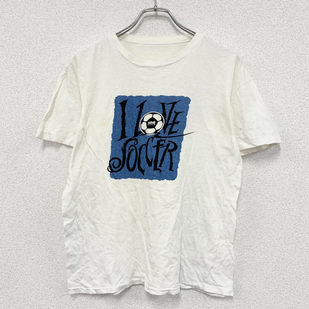 半袖プリントTシャツ　シングルステッチ　白　ホワイト