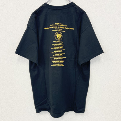 古着 used　champion　チャンピオン　半袖プリントTシャツ　SCUSA　レトロデザイン　黒　ブラック　Lサイズ