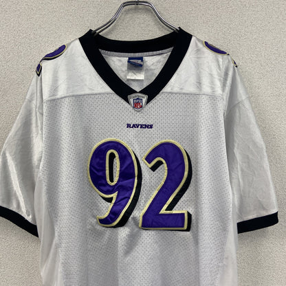 Reebok　リーボック　NFL　ボルチモアナタ　ハロティナタ　半袖Tシャツ　ゲームシャツ　白　ホワイト　50サイズ