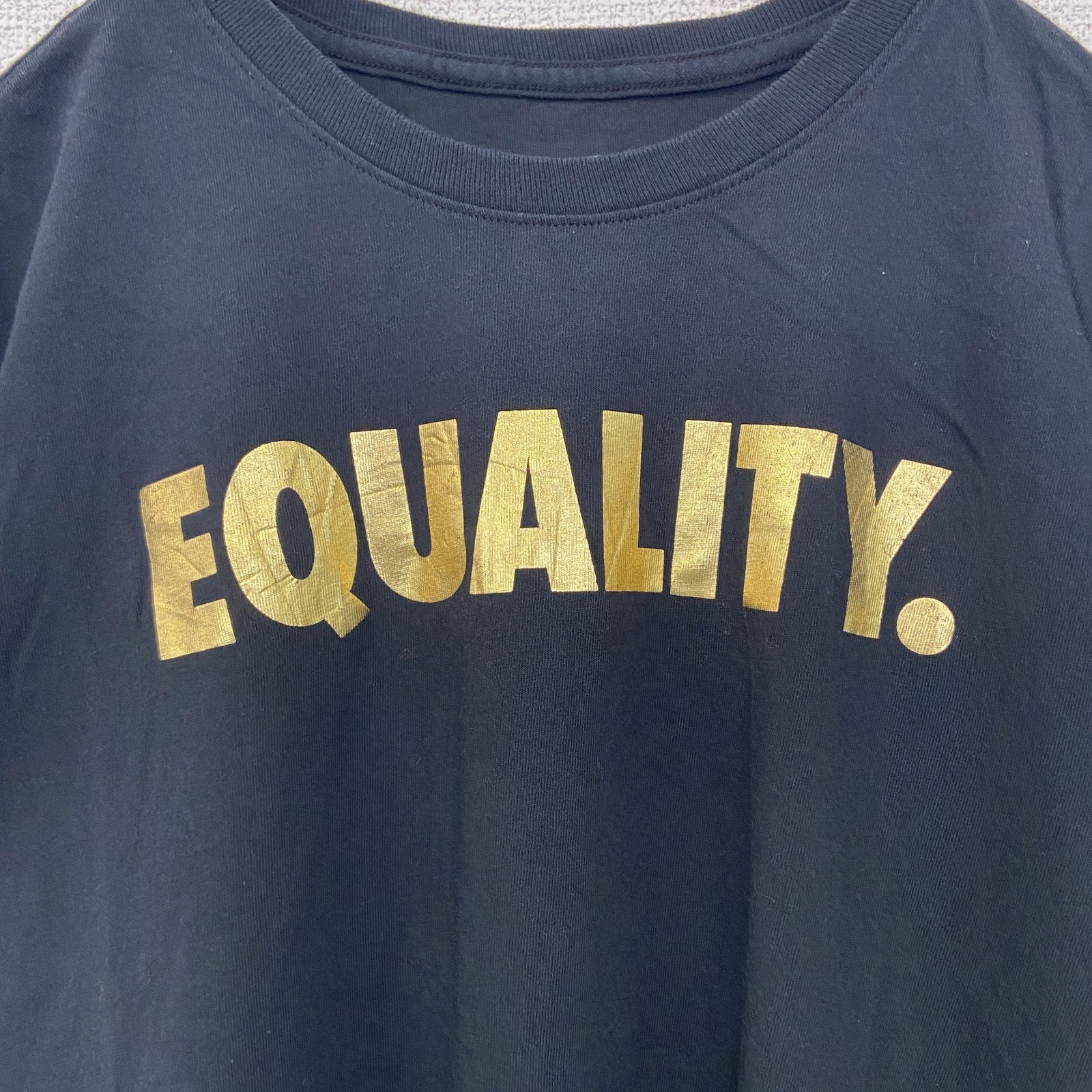 古着 used　NIKE　ナイキ　DRY-FIT　半袖プリントTシャツ　EQUALITY.　レトロ　黒　ブラック　Lサイズ
