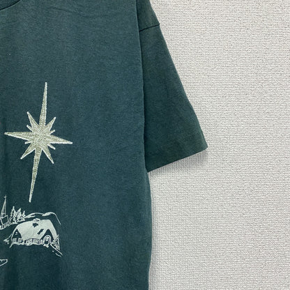 80s　FRUIT OF THE LOOM　フルーツオブザルーム　半袖プリントTシャツ　緑　グリーン　Lサイズ
