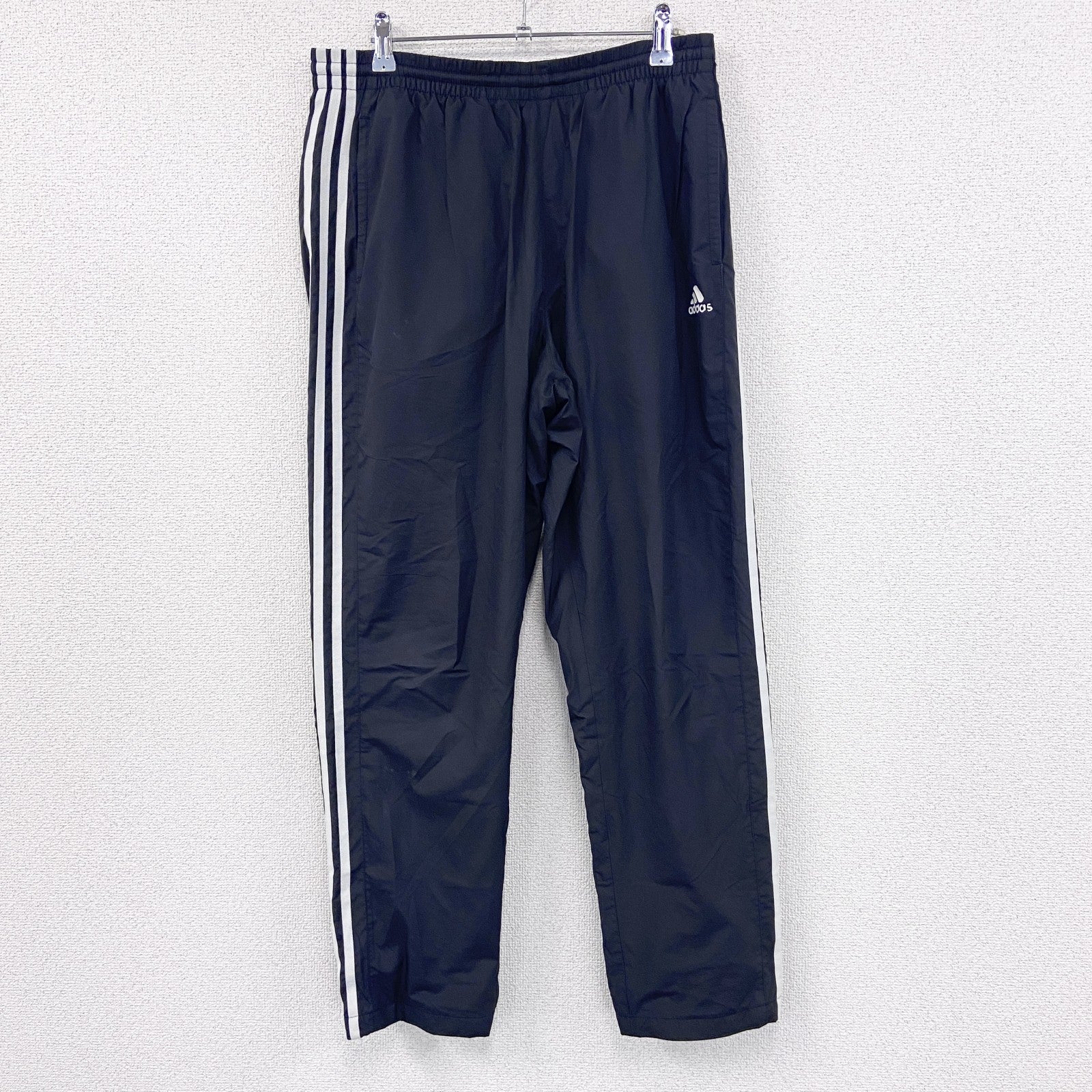 adidas　アディダス　CLIMASTORM　トラックパンツ/ジャージ　パーフォーマンスロゴ　黒　ブラック　Oサイズ