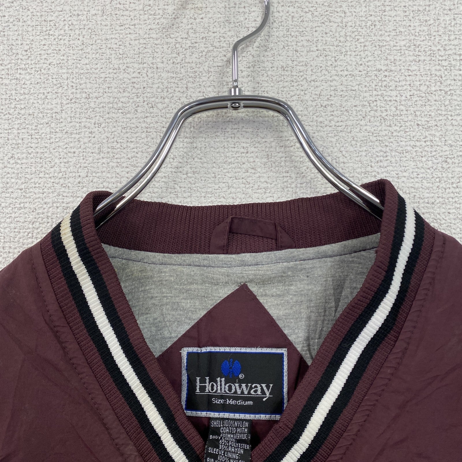 ～90s　Holloway　プルオーバーナイロンジャケット　ヴィンテージ　ボルドー　Mサイズ