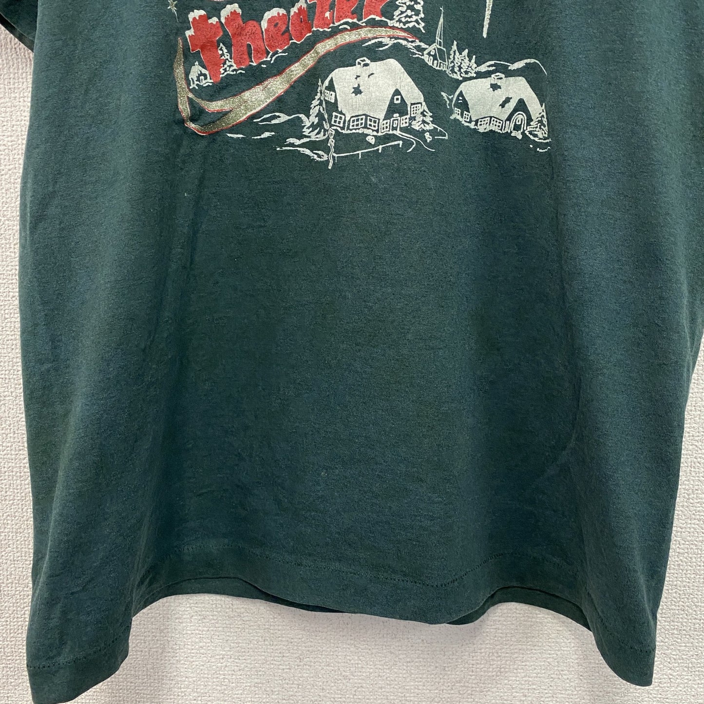 80s　FRUIT OF THE LOOM　フルーツオブザルーム　半袖プリントTシャツ　緑　グリーン　Lサイズ