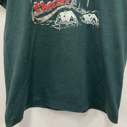 80s　FRUIT OF THE LOOM　フルーツオブザルーム　半袖プリントTシャツ　緑　グリーン　Lサイズ