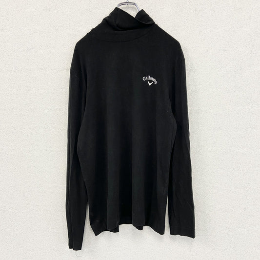Callaway Golf　キャロウェイ　長袖ハイネックＴシャツ　刺繡ロゴ　ワンポイント　黒　ブラック　Lサイズ