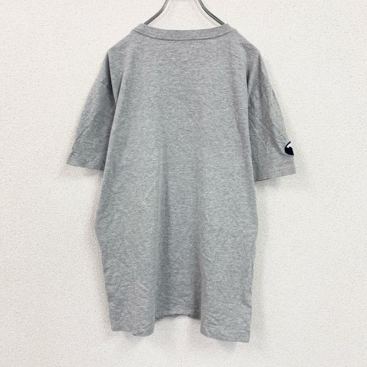 Champion　チャンピオン　半袖プリントTシャツ　英字プリント　カレッジプリント　刺繍ロゴ　現行　灰色　グレー　Lサイズ