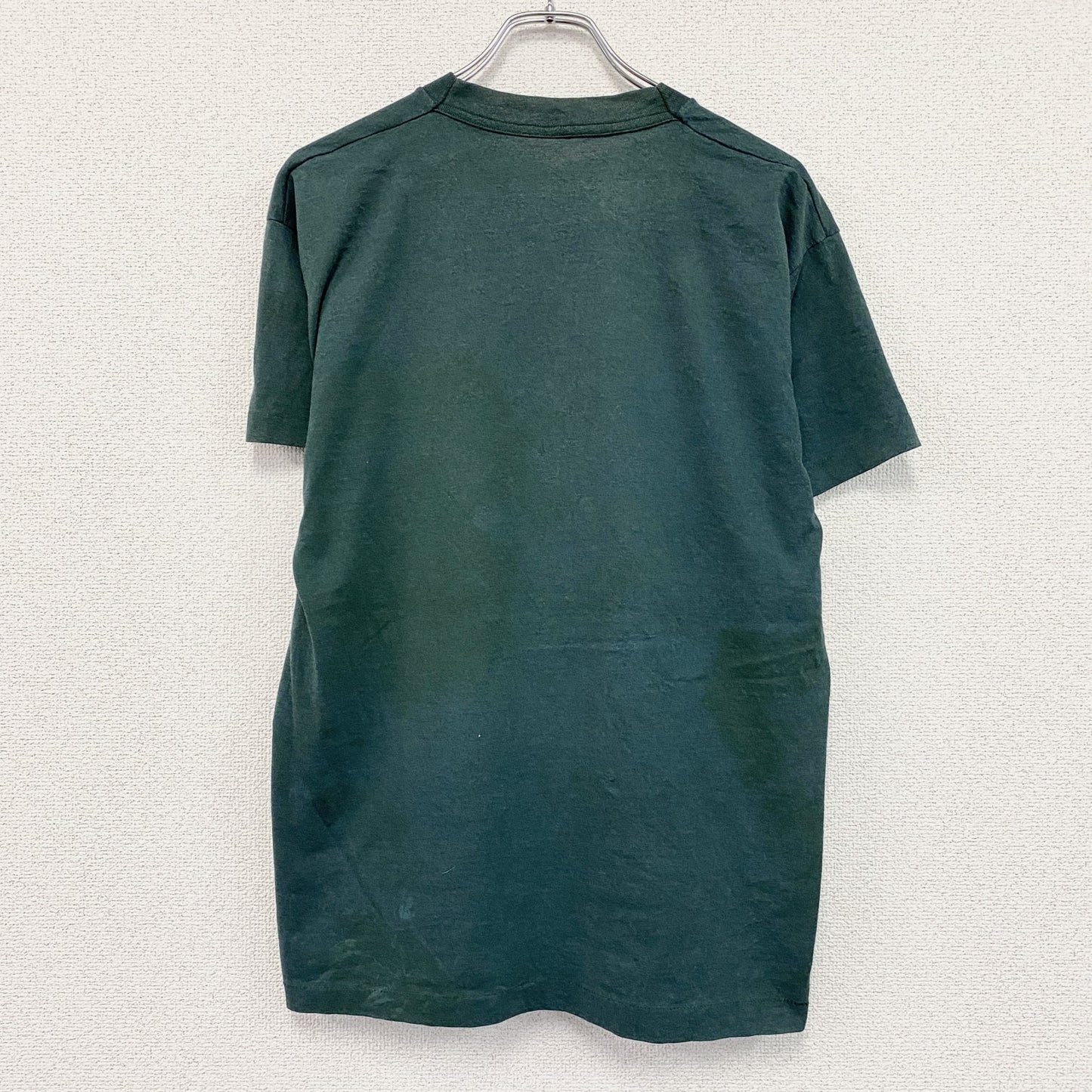 80s　FRUIT OF THE LOOM　フルーツオブザルーム　半袖プリントTシャツ　緑　グリーン　Lサイズ