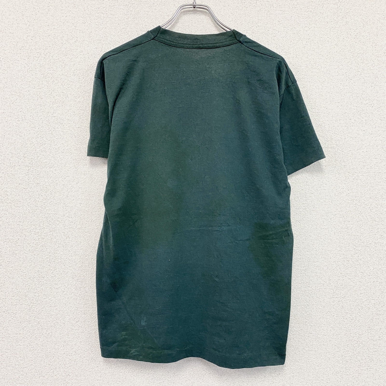 80s　FRUIT OF THE LOOM　フルーツオブザルーム　半袖プリントTシャツ　緑　グリーン　Lサイズ