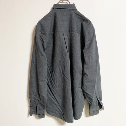 古着 used　CUTTER&BUCK　カッター&バック　長袖ワンポイント刺繍シャツ　グレー　秋冬服　レトロ　Mサイズ