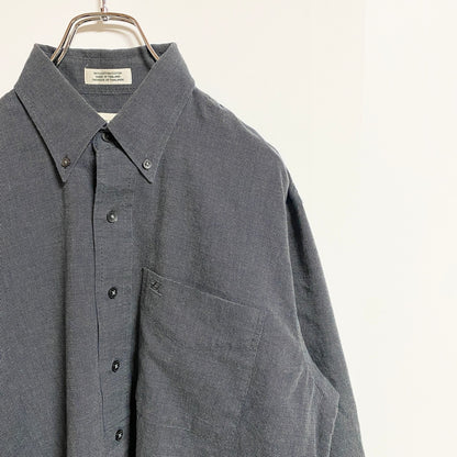 古着 used　CUTTER&BUCK　カッター&バック　長袖ワンポイント刺繍シャツ　グレー　秋冬服　レトロ　Mサイズ