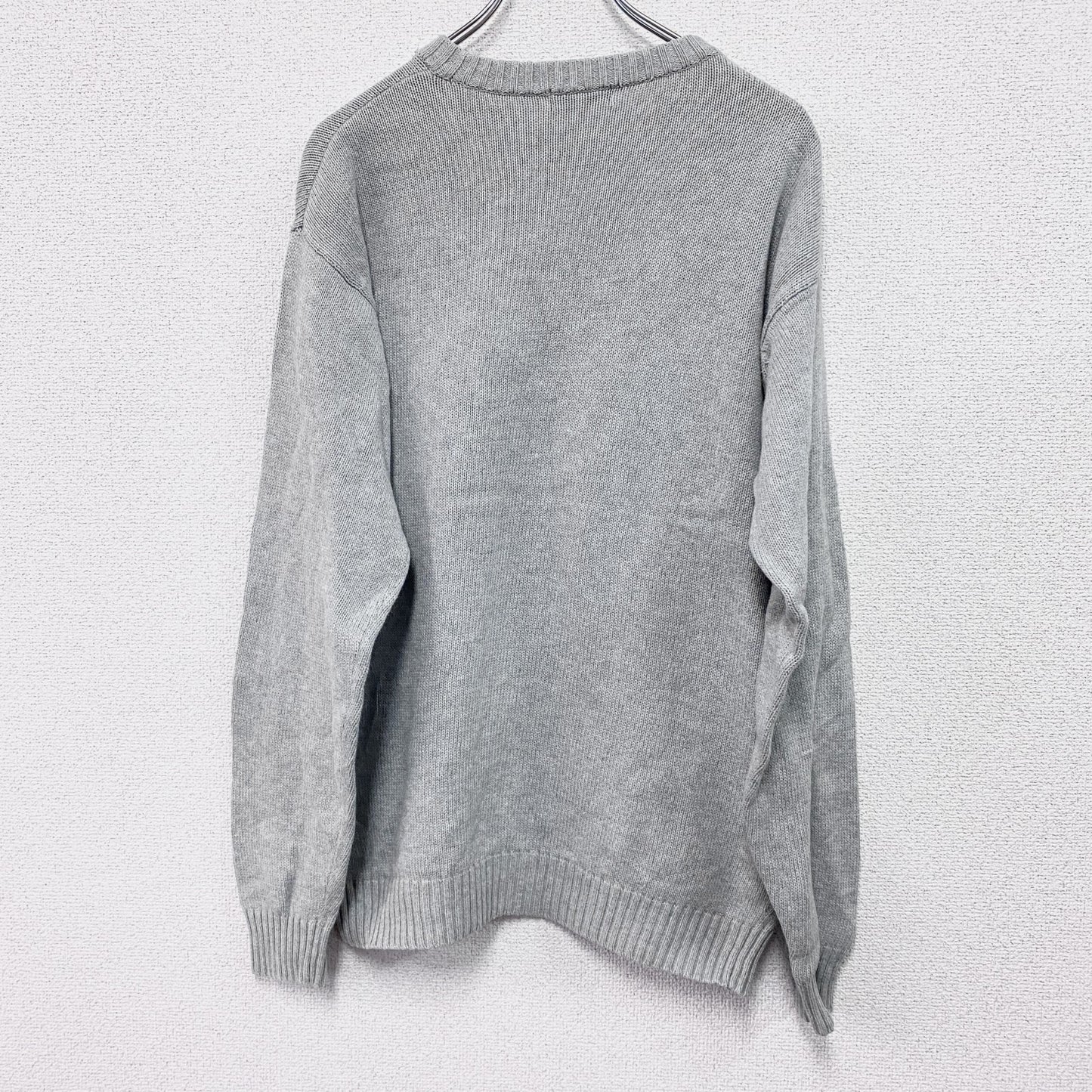 ～00s　OLD UNIQLO　オールドユニクロ　コットンニットセーター　ヴィンテージ　灰色　グレー　Lサイズ