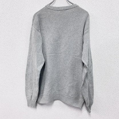 ～00s　OLD UNIQLO　オールドユニクロ　コットンニットセーター　ヴィンテージ　灰色　グレー　Lサイズ