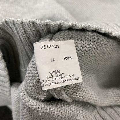 ～00s　OLD UNIQLO　オールドユニクロ　コットンニットセーター　ヴィンテージ　灰色　グレー　Lサイズ
