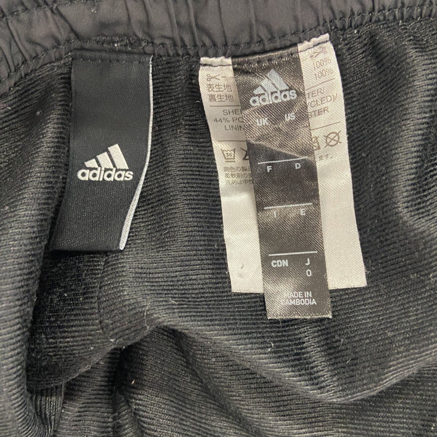 adidas　アディダス　CLIMASTORM　トラックパンツ/ジャージ　パーフォーマンスロゴ　黒　ブラック　Oサイズ