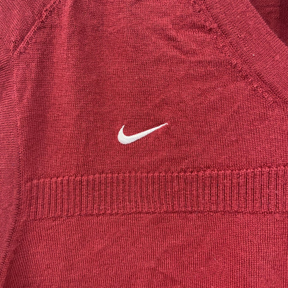 NIKE　ナイキ　ニットベスト　スウッシュ　赤　レッド　Lサイズ