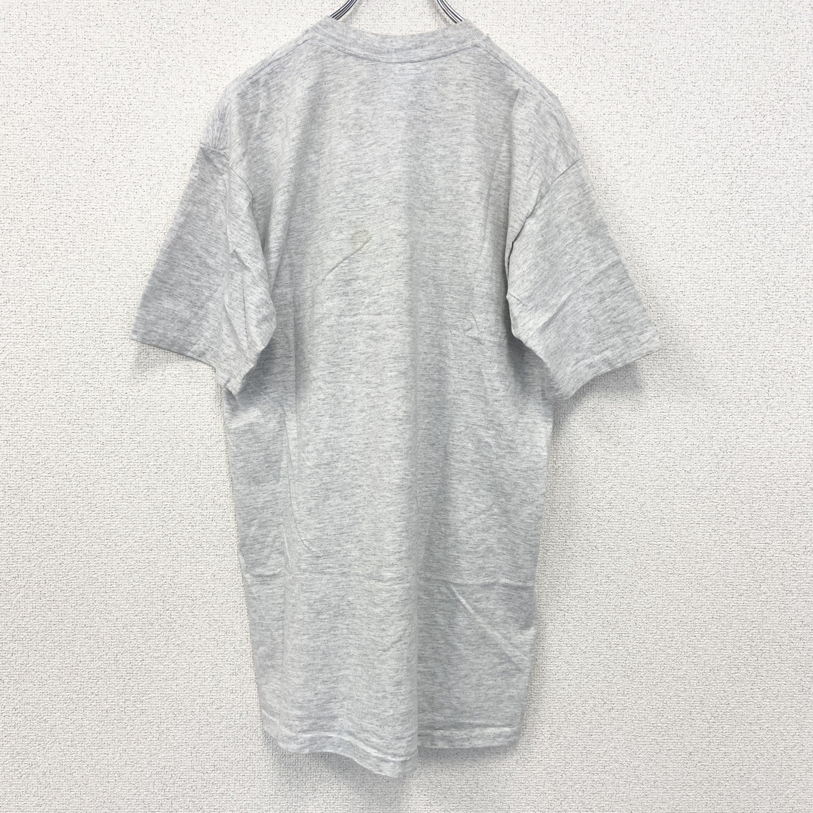 古着 used　90s　LEE　リー　半袖プリントTシャツ　USA製　霜降りカラー　ライトグレー　レトロデザイン　Lサイズ