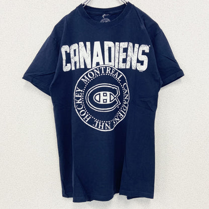 古着 used　NHL　半袖プリントTシャツ　アイスホッケー　モントリオール・カナディアンズ　ネイビー　紺　レトロ　Mサイズ